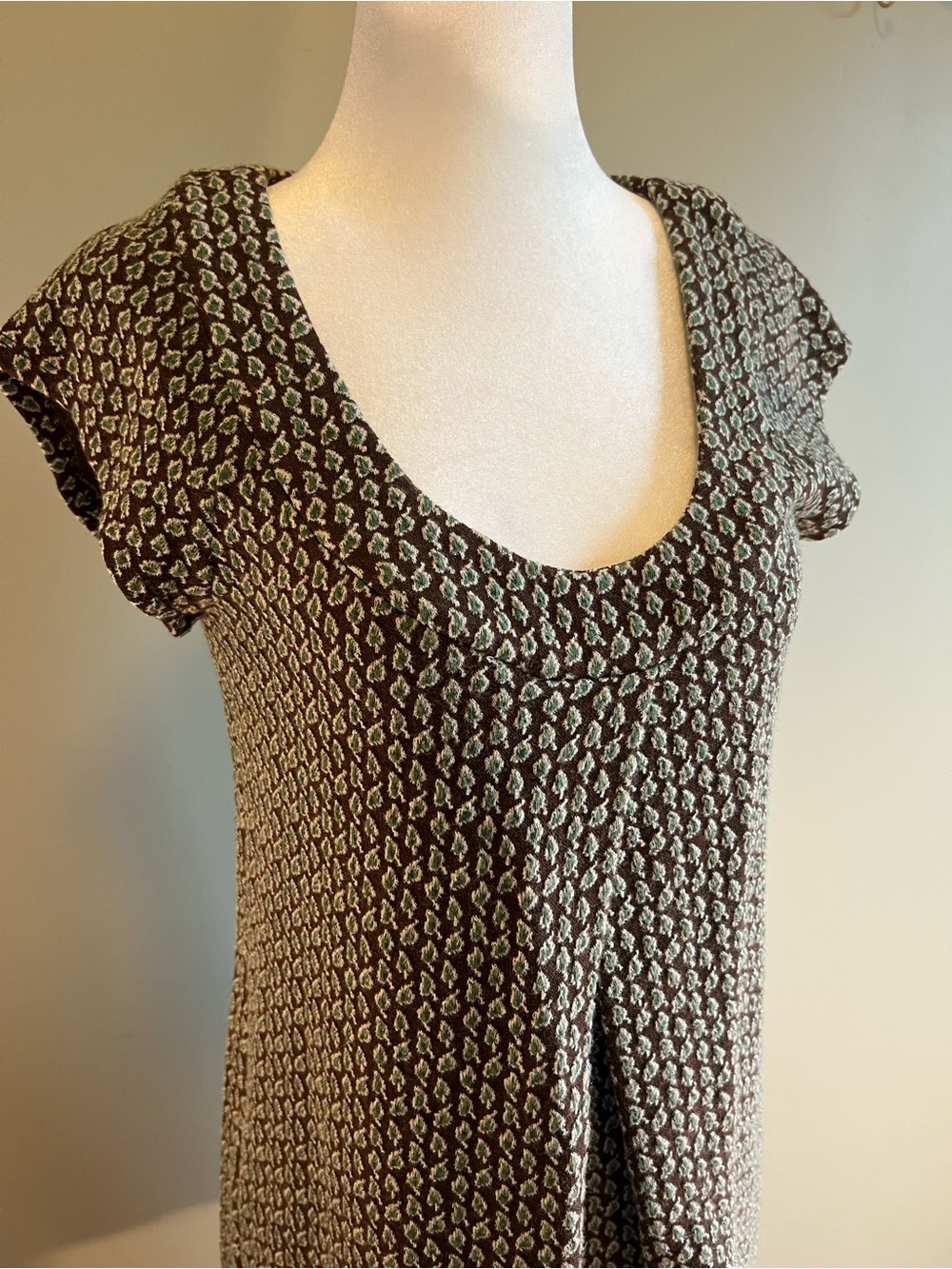 Diane Von Furstenberg Ayuka Brown and Green Jacquard Dress